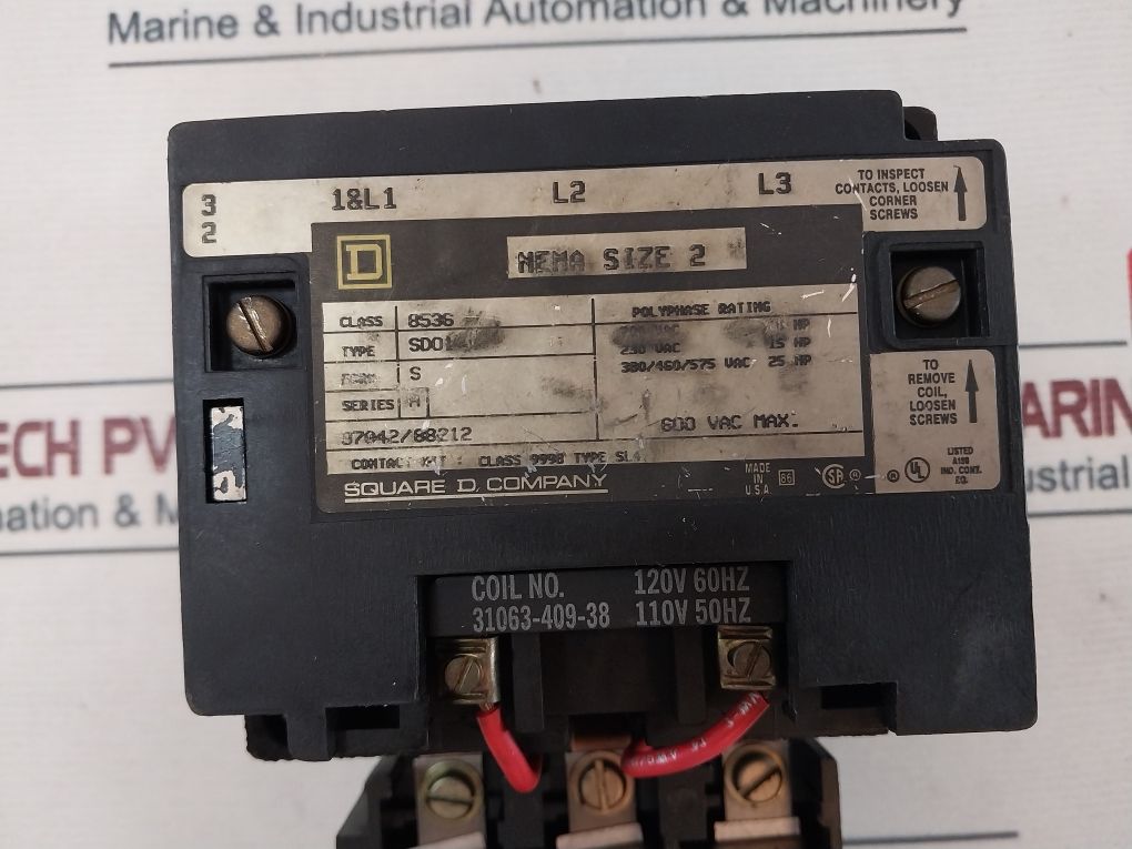 Square D 8536 Sd01/Sdo1 Motor Starter Nema Size 2