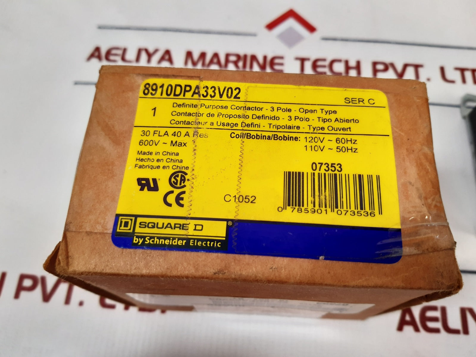 Square D 8910Dpa33V02 Ser.C Definite Purpose Contactor