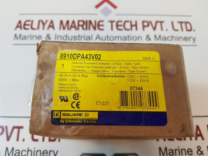 Square D 8910Dpa43V02 Definite Purpose Contactor Ser.C