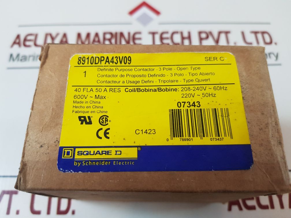 Square D 8910Dpa43V09 Definite Purpose Contactor