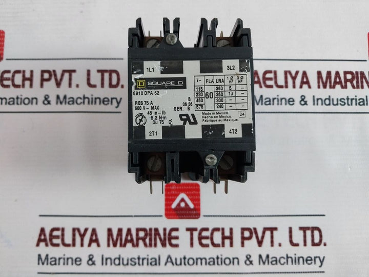 Square D 8910Dpa 62 Contactor Series B 600V