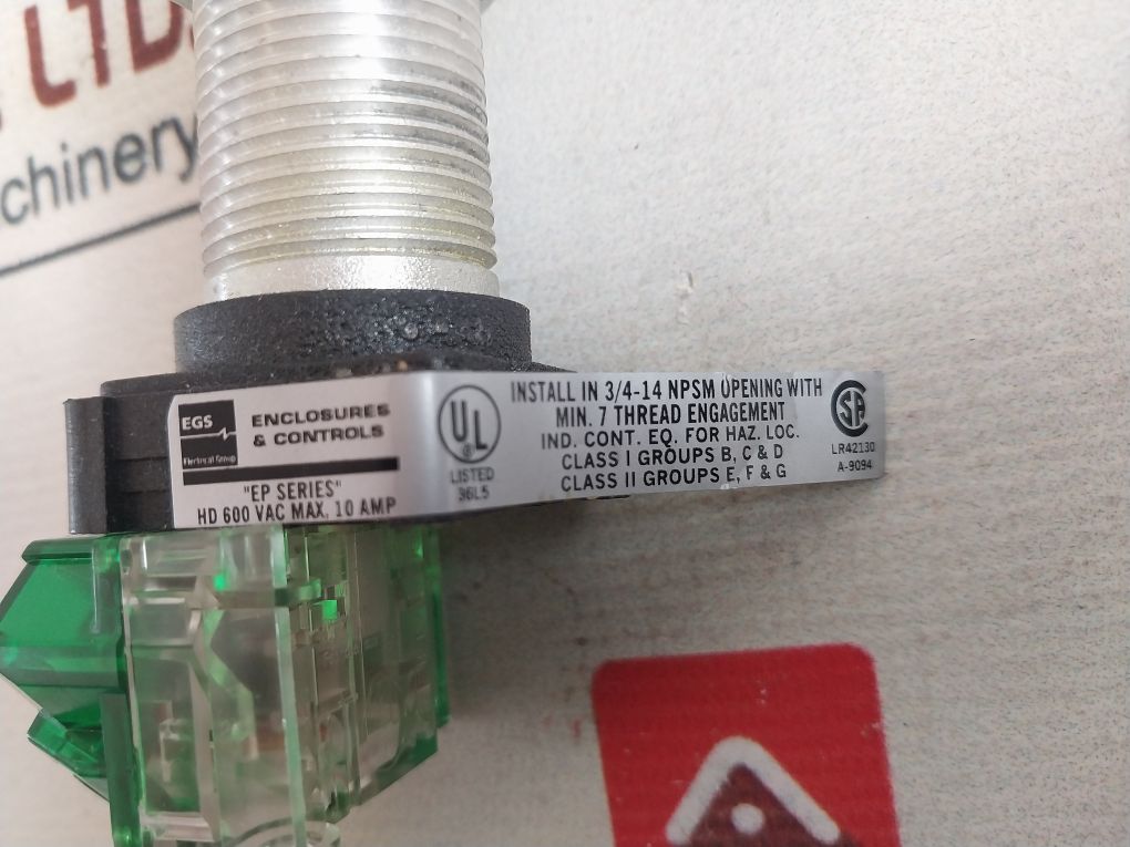 Square D 9001 Ka2 Stop Button W/Red Boot