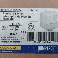 Square D 9013Ghg1S8J54 Ser C Pressure Switch