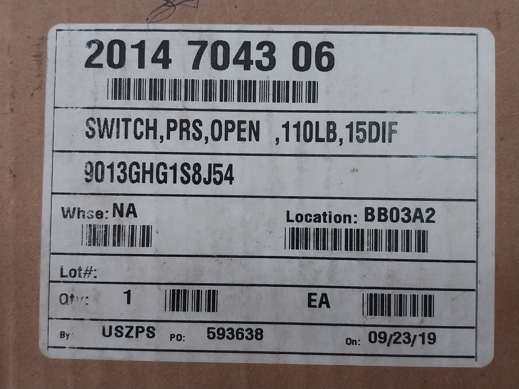 Square D 9013Ghg1S8J54 Ser C Pressure Switch