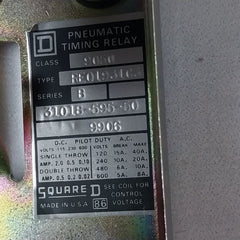 Square D 9050 Req1931G3 Pneumatic Timing Relay