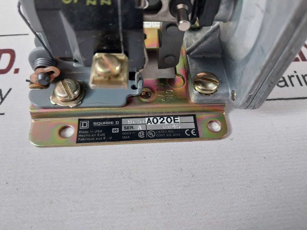 Square D 9050 Ao20E Pneumatic Timing Relay