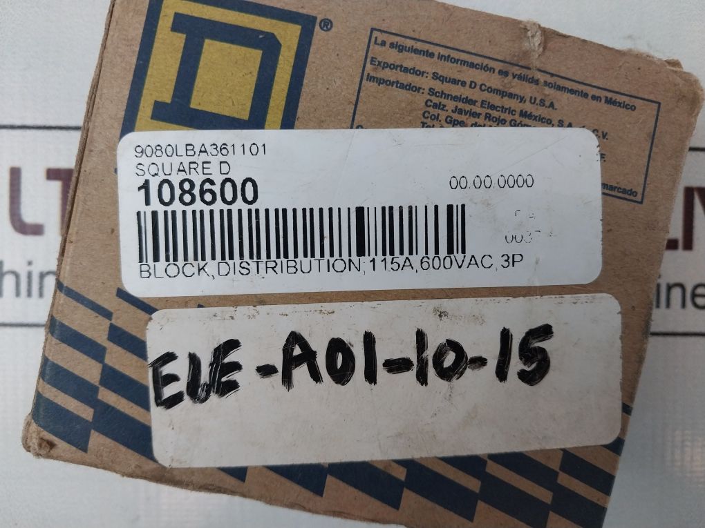 Square D 9080 Lba361101 Ser. C Miniature Distribution Block 115A