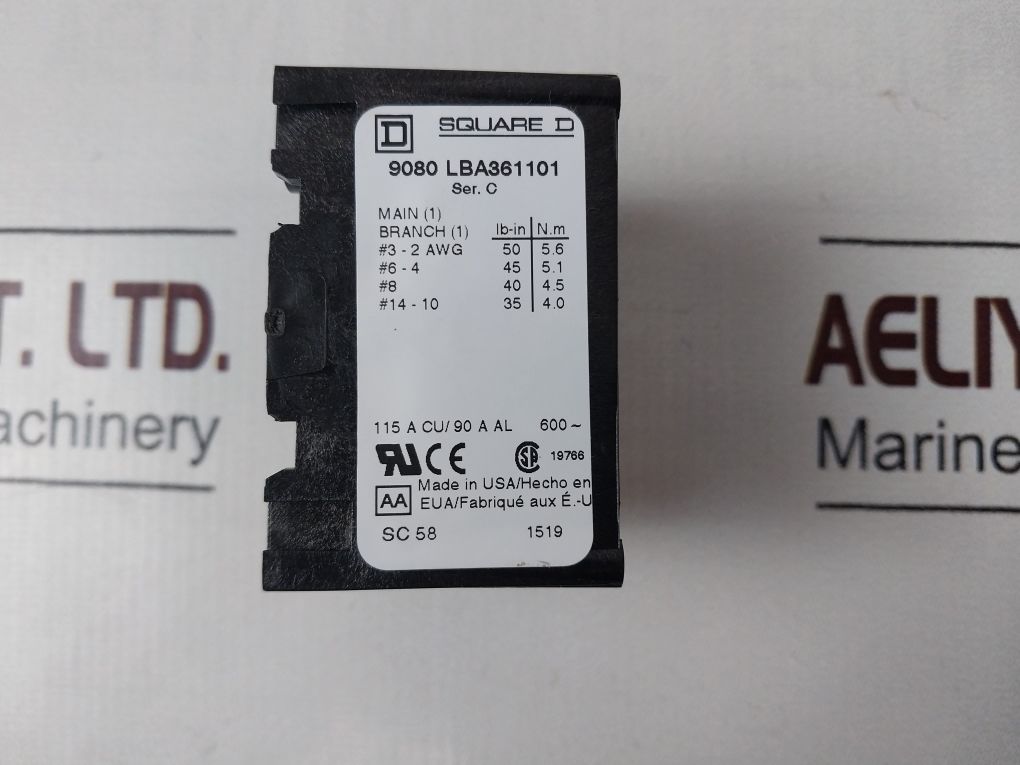 Square D 9080 Lba361101 Ser. C Miniature Distribution Block 115A