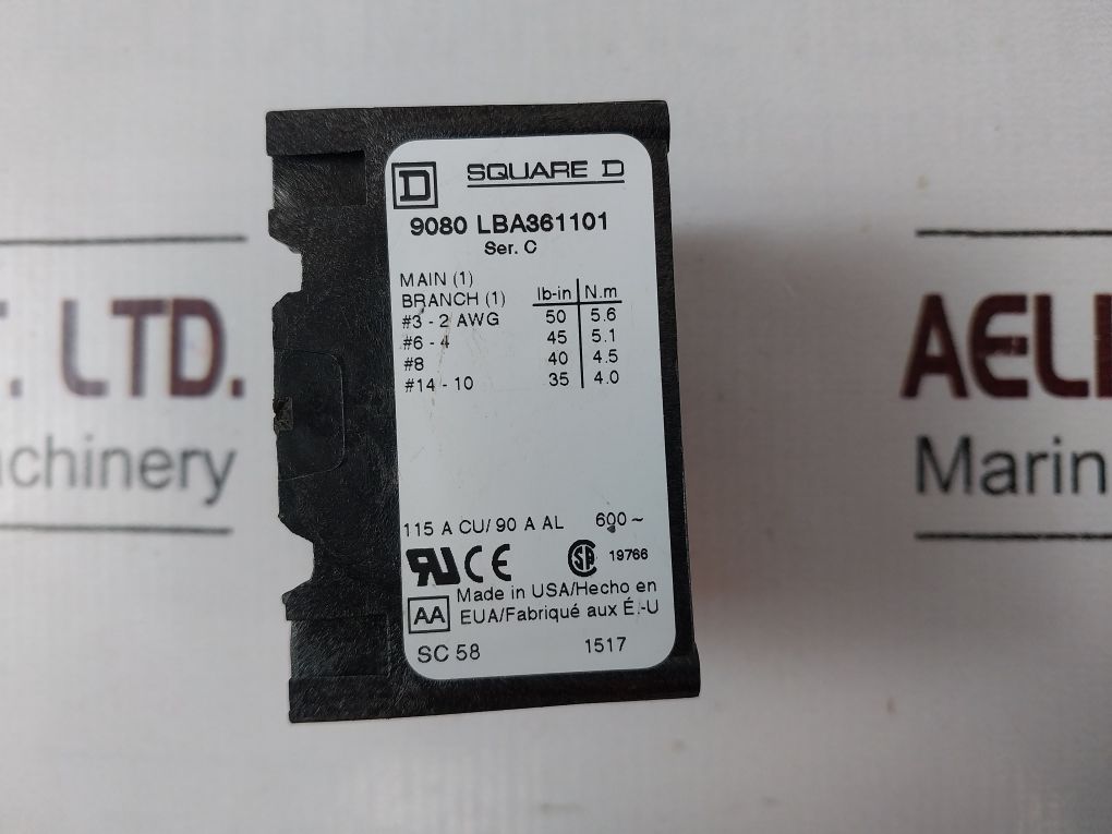 Square D 9080 Lba361101 Ser.C Miniature Distribution Block