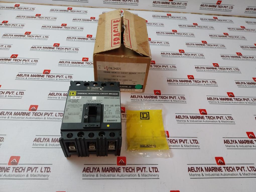 Square D Fal34025 3 Pole Thermal-magnetic Circuit Breaker 480Vac 25A