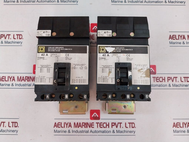 Square D Fh36040 Circuit Breaker 600 V~