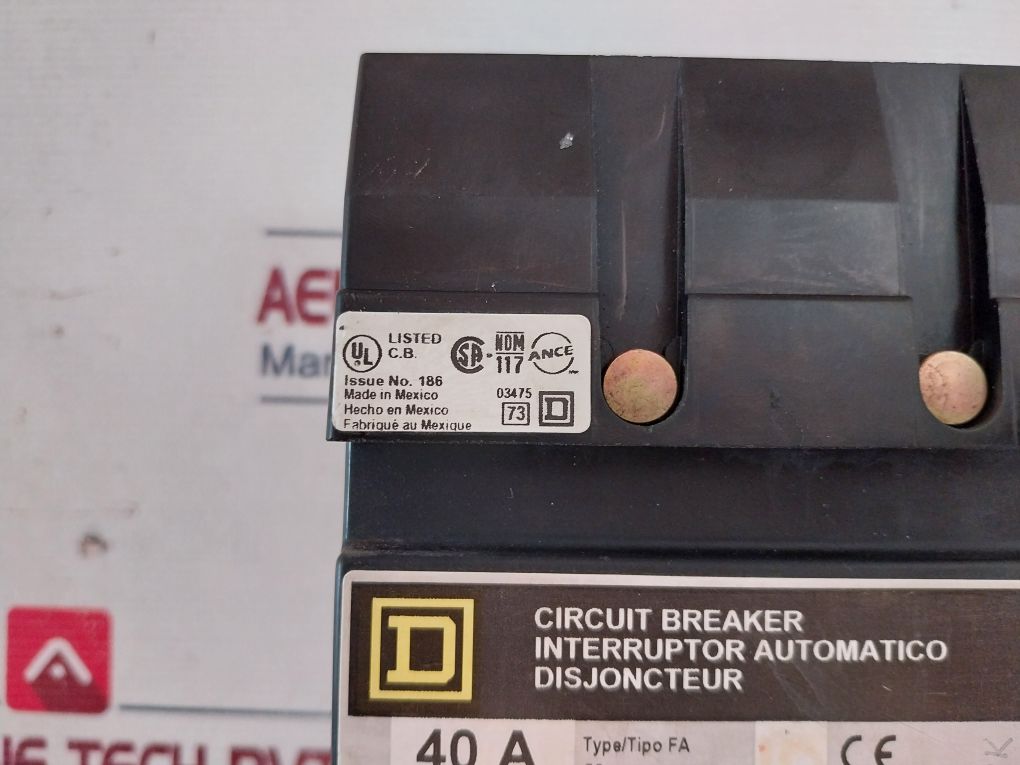 Square D Fh36040 Circuit Breaker 600 V~
