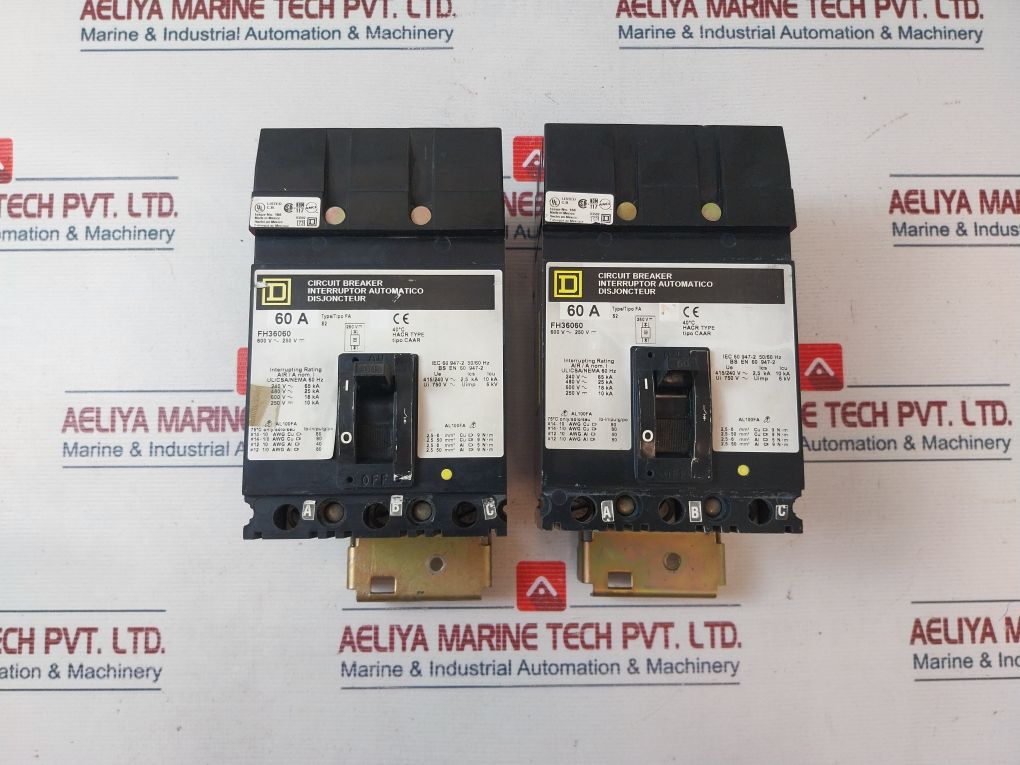 Square D Fh36060 Circuit Breaker 60A 600V