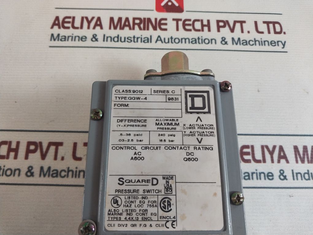 Square D Ggw-4 9831 Series C Pressure Switch