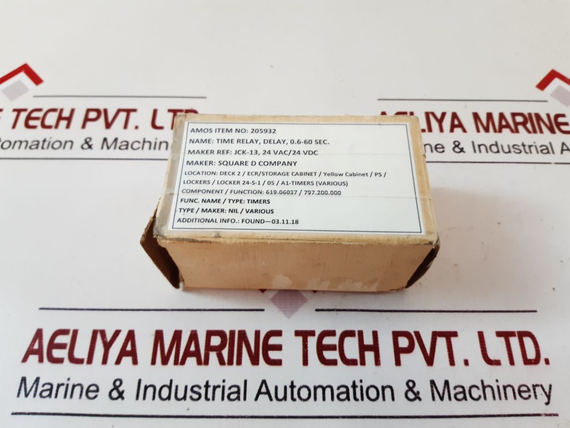 Square D Jck-13 Series A Timing Relay 0.6-60 Sec