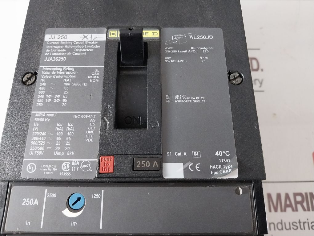 Square D Jja36250 Circuit Breaker Jj 250 3 Pole