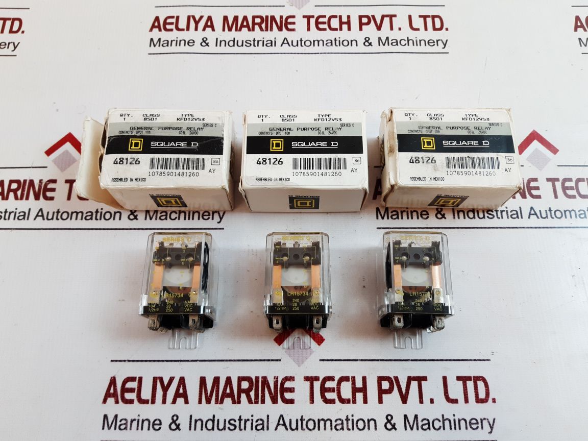 Set Of 2X Square D Kfd12V53 Relay 24V
