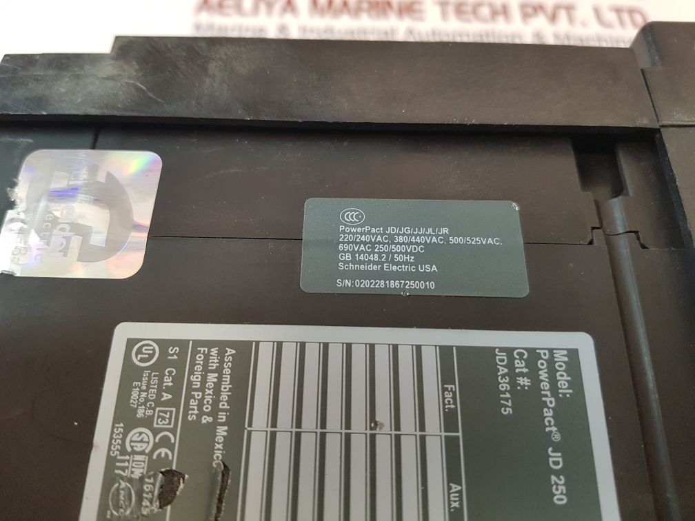 Square D Powerpact Jd 250 Jda36175 Circuit Breaker