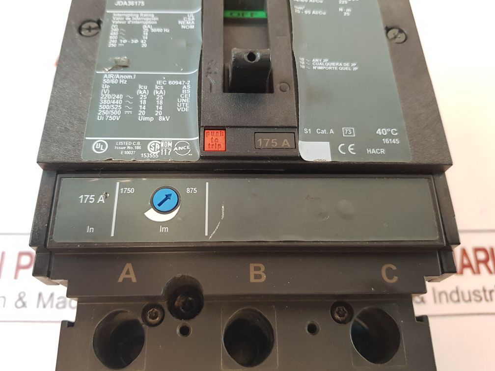 Square D Powerpact Jd 250 Jda36175 Circuit Breaker