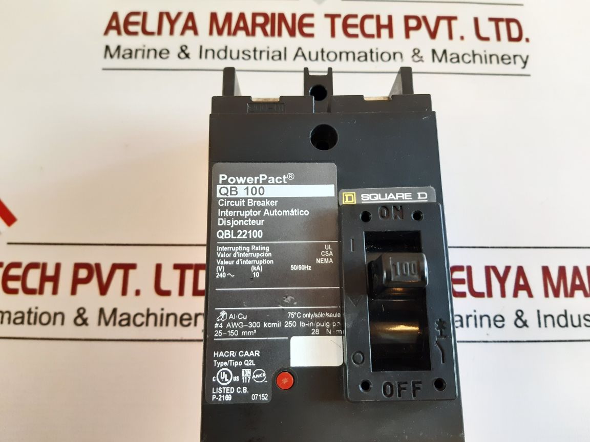 Square D Qbl22100 Powerpact Circuit Breaker 240~(V) 10(Ka)