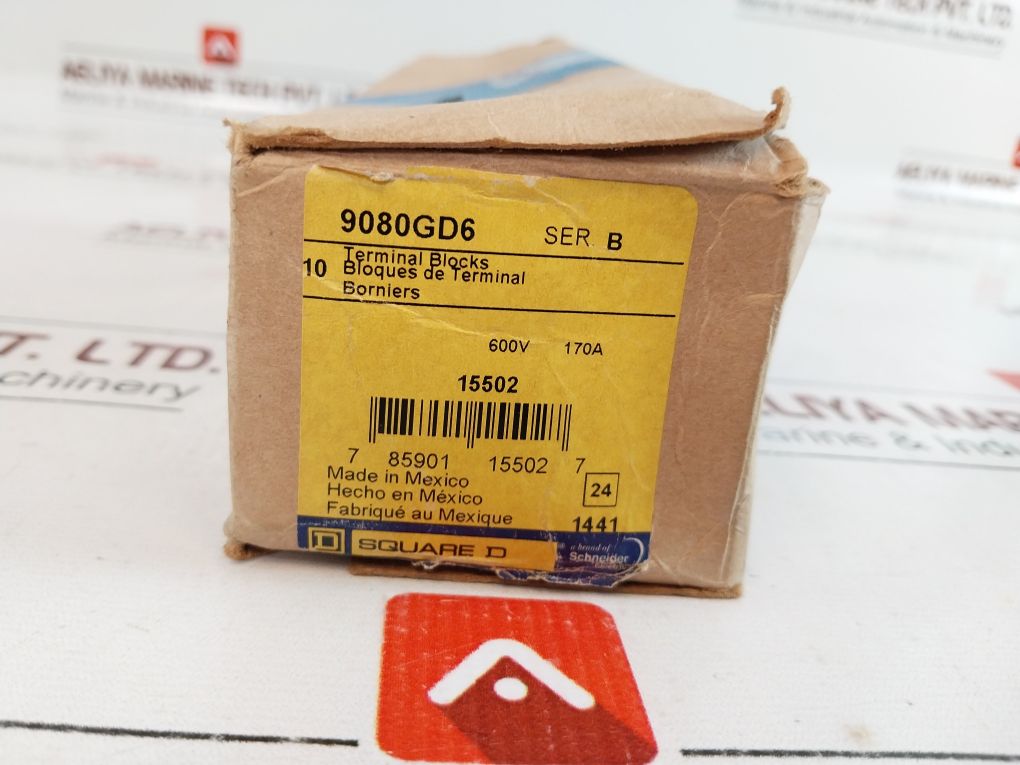 Lot Of 9X Square D 9080Gd6 Terminal Blocks Ser. B