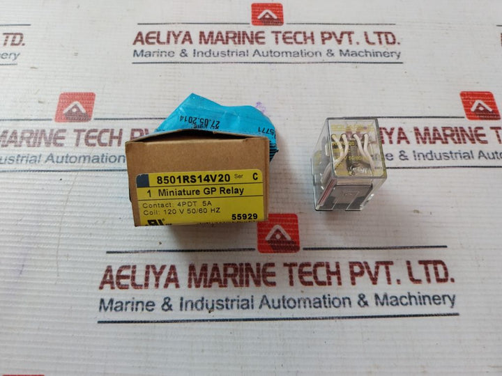 Square DSchneider Electric 8501Rs14V20 Miniature Gp Relay 120V 5060 Hz
