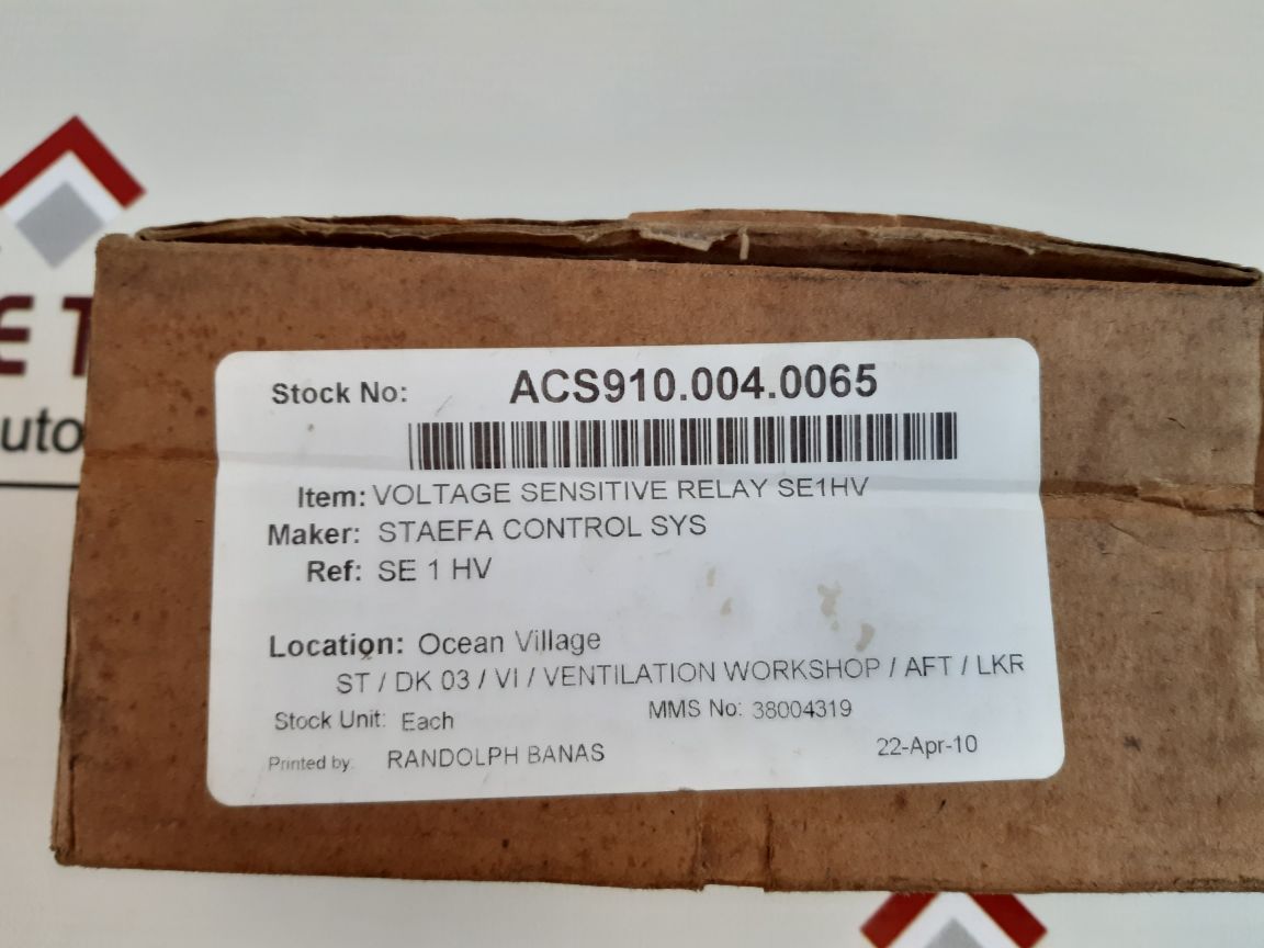 Staefa Se 1 Hv Voltage Sensitive Relay With Base