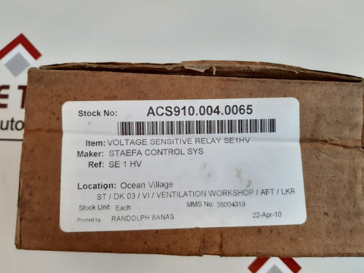 Staefa Se 1 Hv Voltage Sensitive Relay With Base