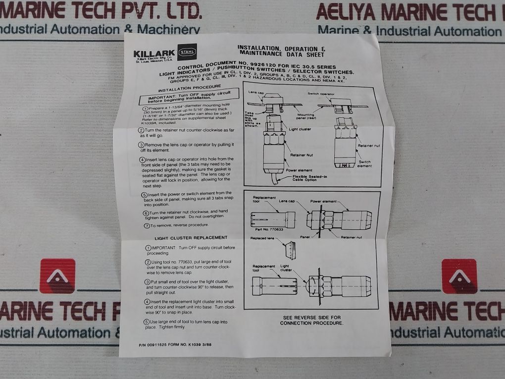 Stahl 8003/2 Light Indicator/ Pushbutton Switch