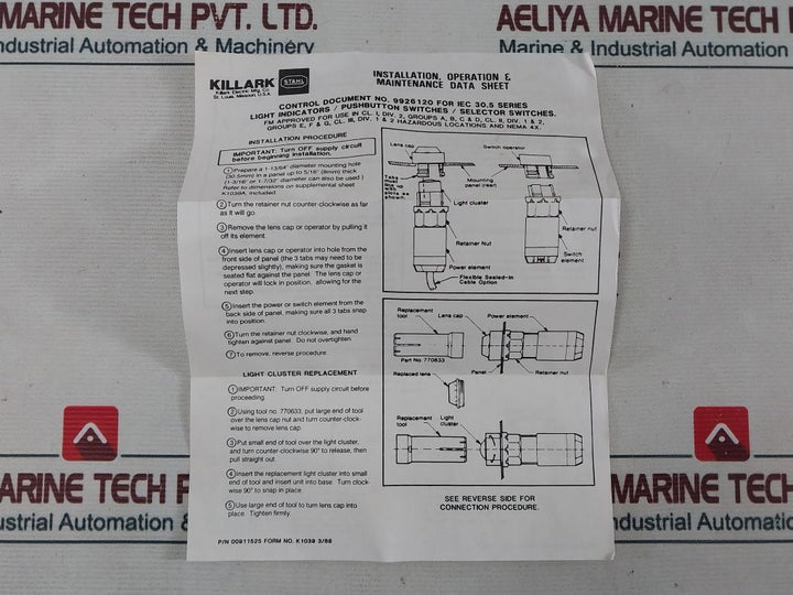Stahl 8003/2 Light Indicator/ Pushbutton Switch