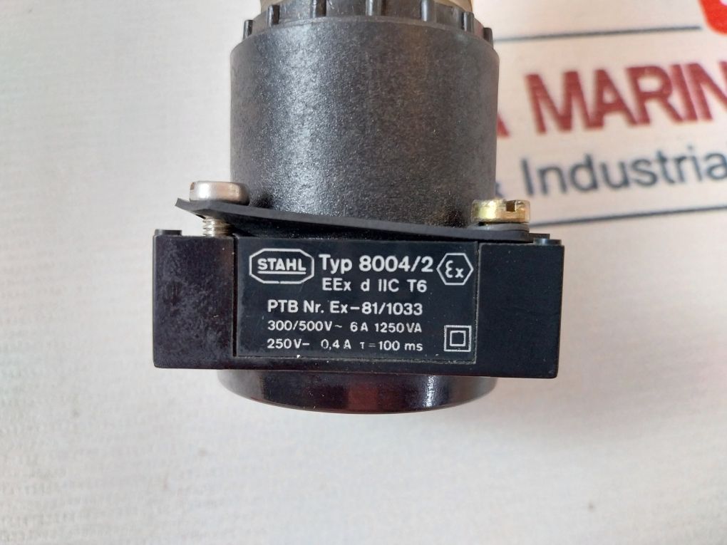 Stahl 8004/2 Control Switch Pushbutton 300/500V~6A 1250Va