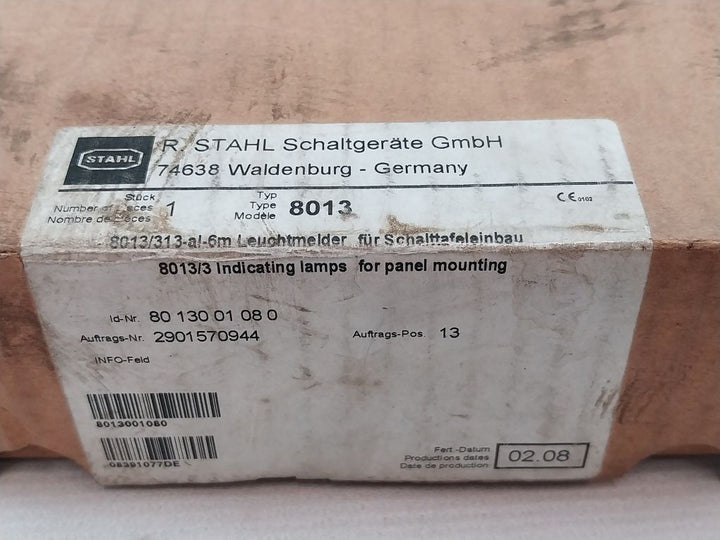 Stahl 8013/313 Indicating Lamps For Panel Mounting 10,8V To 270V Ac/Dc