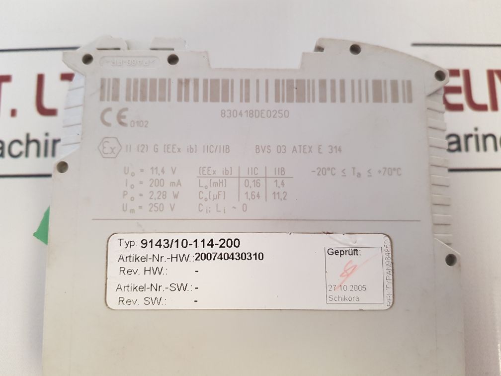 Stahl 9143/10-114-200 I.S. Power Supply