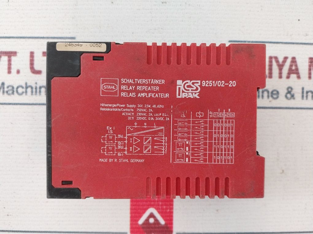Stahl 9251/02-20 Relay Repeater 250Vac 2A