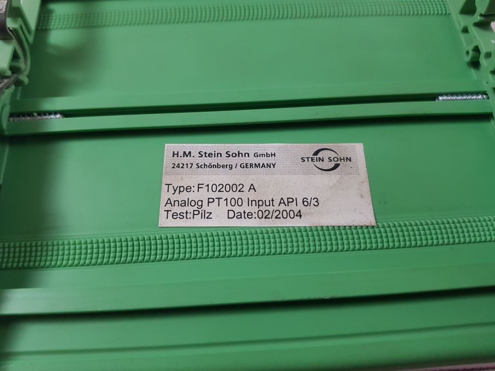 F102002 A Stein Sohn F102002 A Analog Pt100 Input Api 6/3