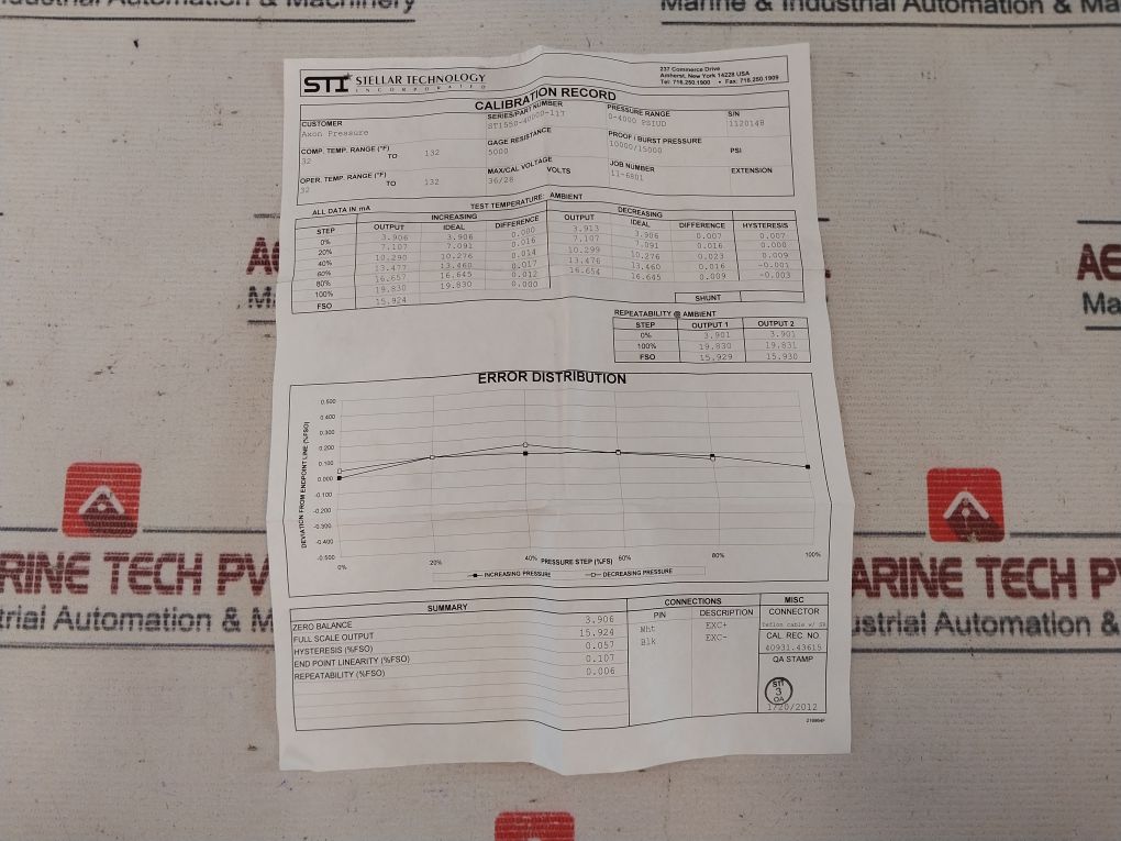 Stellar Technology St1550-4000D-117 Pressure Transmitter