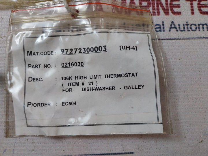Stemco 351-254190 High Limit Thermostat 101W