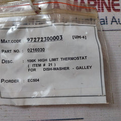 Stemco 351-254190 High Limit Thermostat 101W