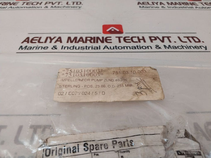 Sterling 656737000 Impeller For Pump Zland 40-250 Pos.23.00