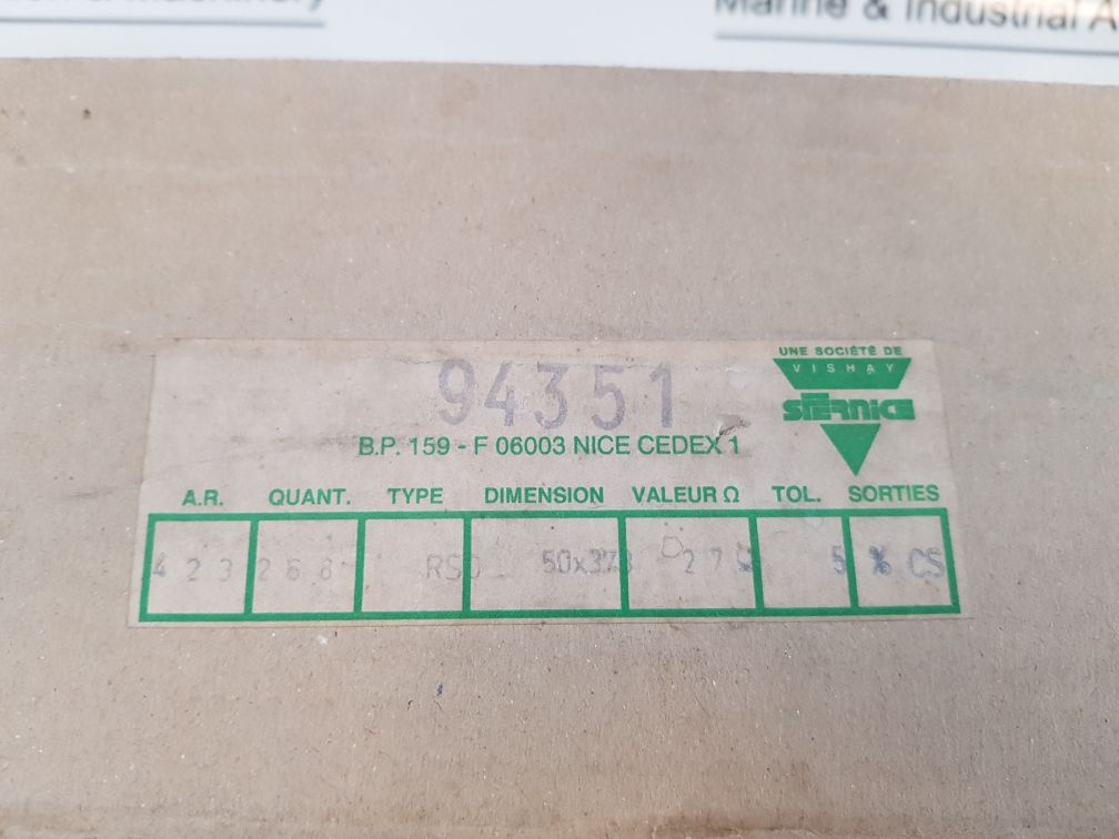 Sfernice Rso 50X373 Resistor 27Ohm 5% E9