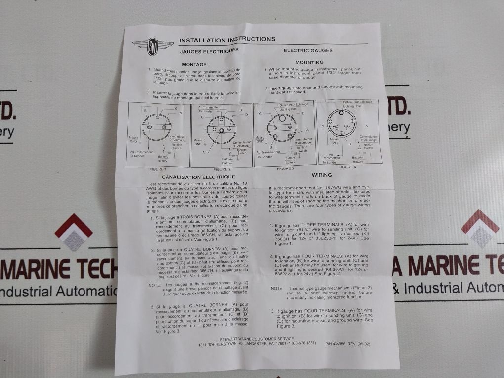 Stewart Warner 82306 Water Temp. Gauge
