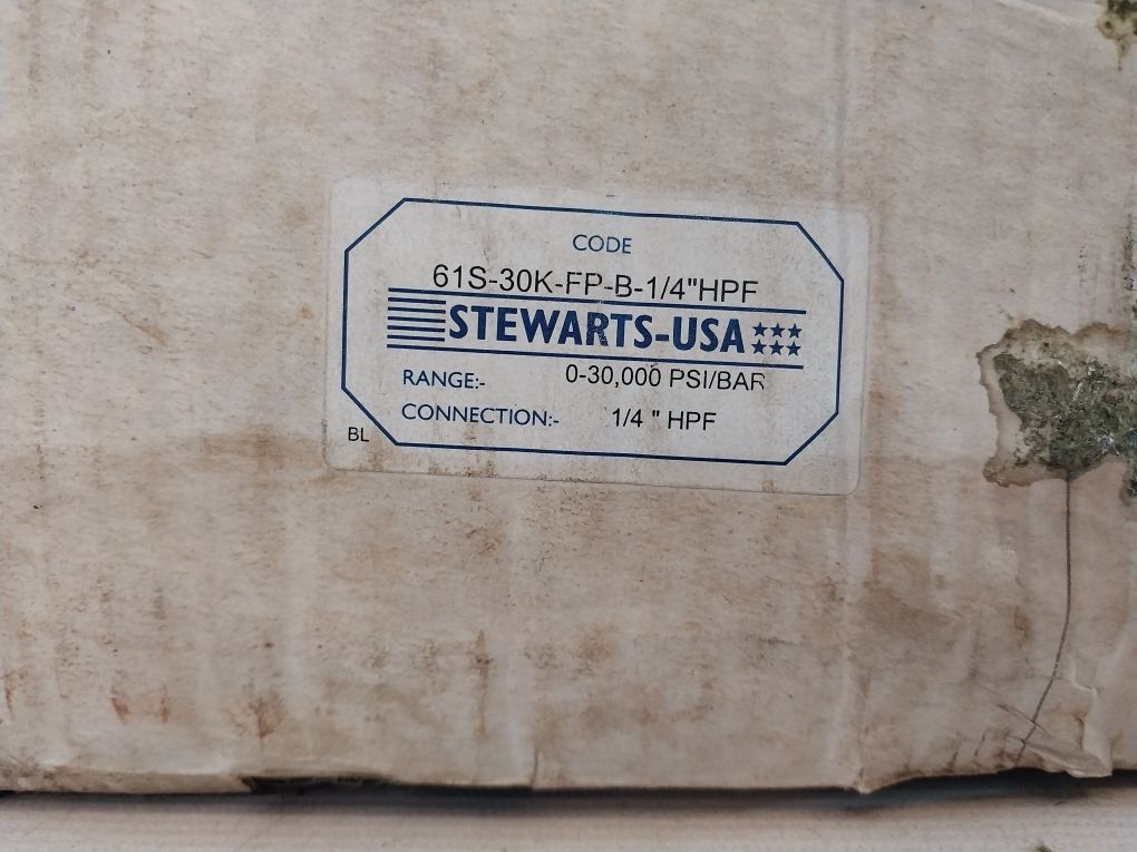 Stewarts 0-30000 Psi Pressure Gauge 30K Panel Mount Oil Fill