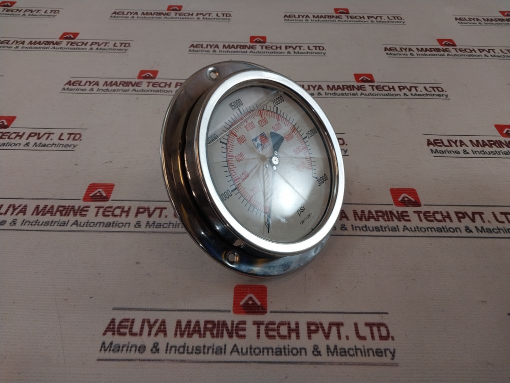 Stewarts 0-30000 Psi Pressure Gauge 30K Panel Mount Oil Fill