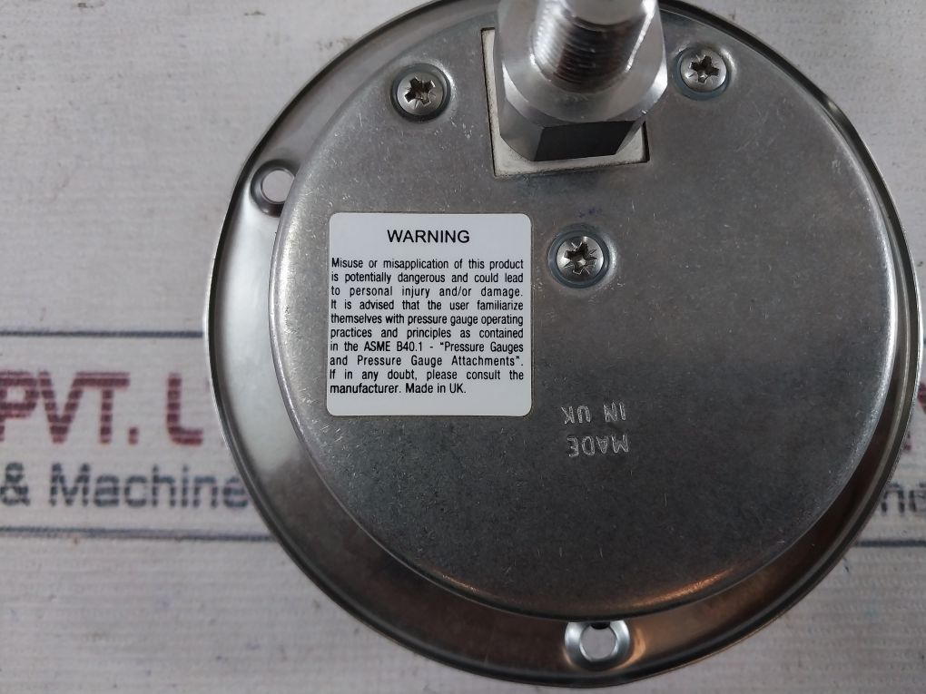 Stewarts 316 S.S. Tube And Socket Pressure Gauge 0-70 Bar