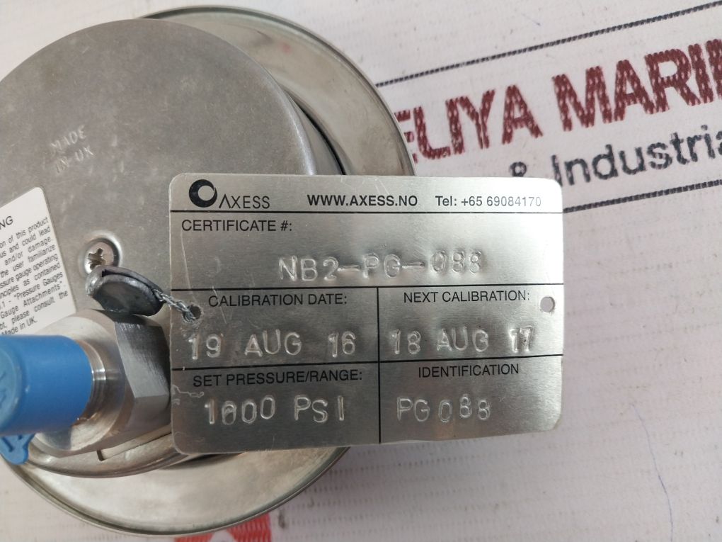 Stewarts 316 S.S Liquid Pressure Gauge 0-1000 Psi