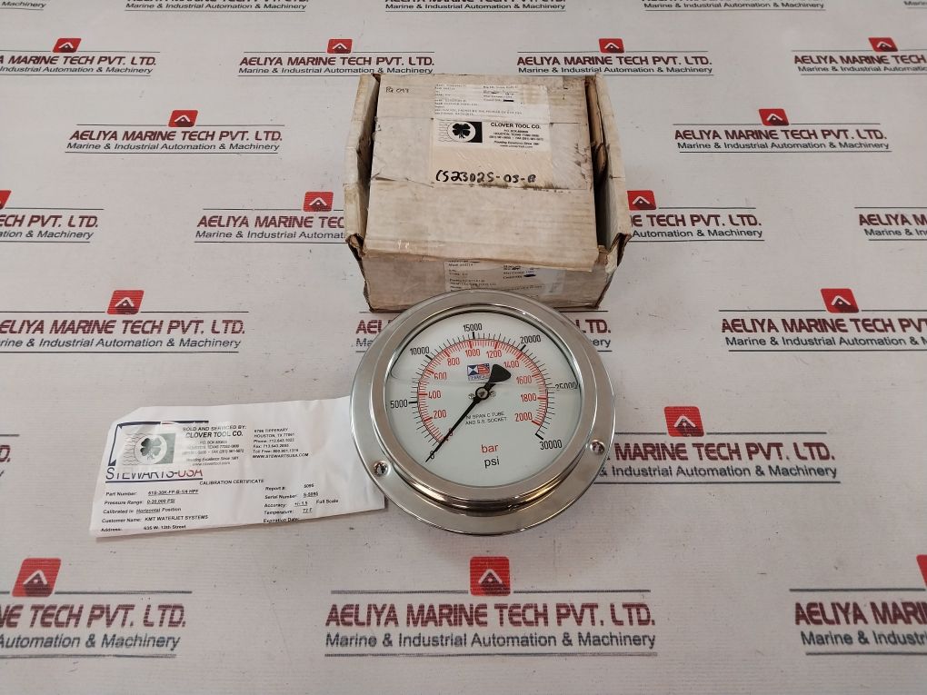 Stewarts 61S-30K-fp-b-1/4” Hpf Pressure Gauge 0-30000 Psi