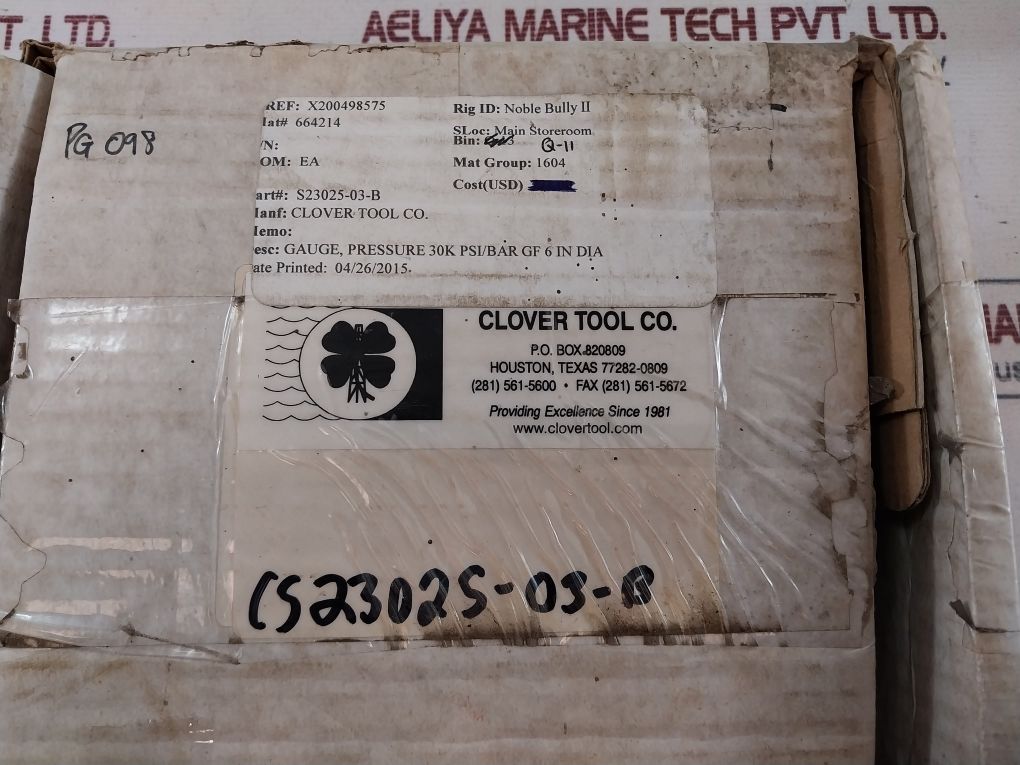 Stewarts 61S-30K-fp-b-1/4” Hpf Pressure Gauge 0-30000 Psi