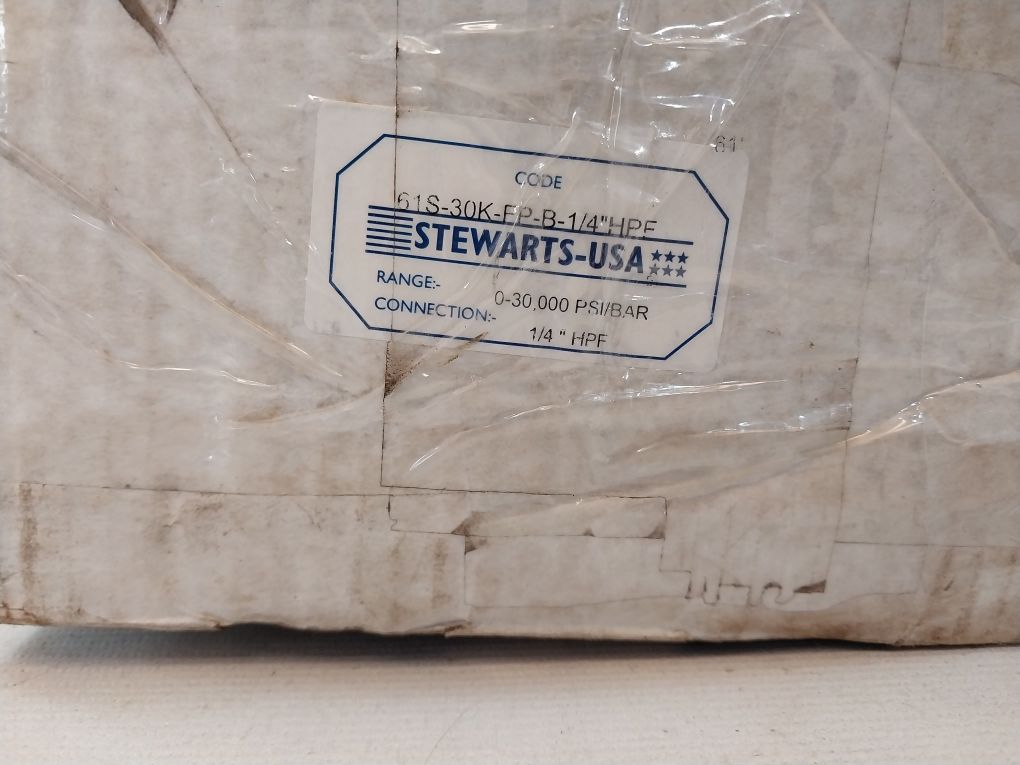 Stewarts 61S-30K-fp-b-1/4” Hpf Pressure Gauge 0-30000 Psi