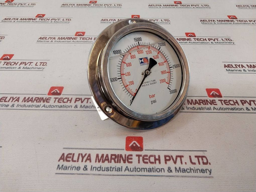 Stewarts 61S-30K-fp-b-1/4” Hpf Pressure Gauge 0-30000 Psi