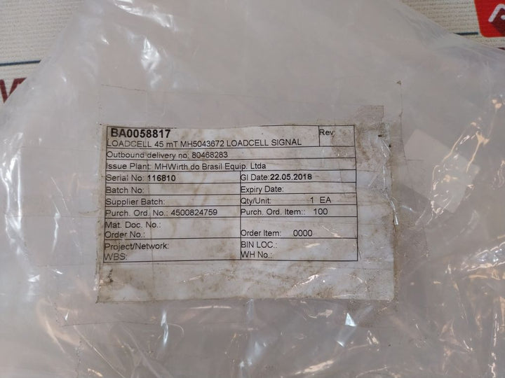 Strainstall 130575 Load Cell 45 Mt Mh5043672 Signal